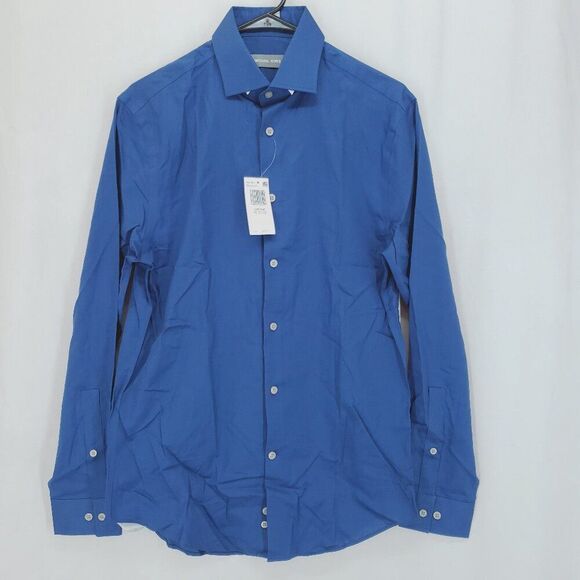 Michael Kors Slate Blue Button Front 15 32-33 M (AS) - Picture 1 of 5